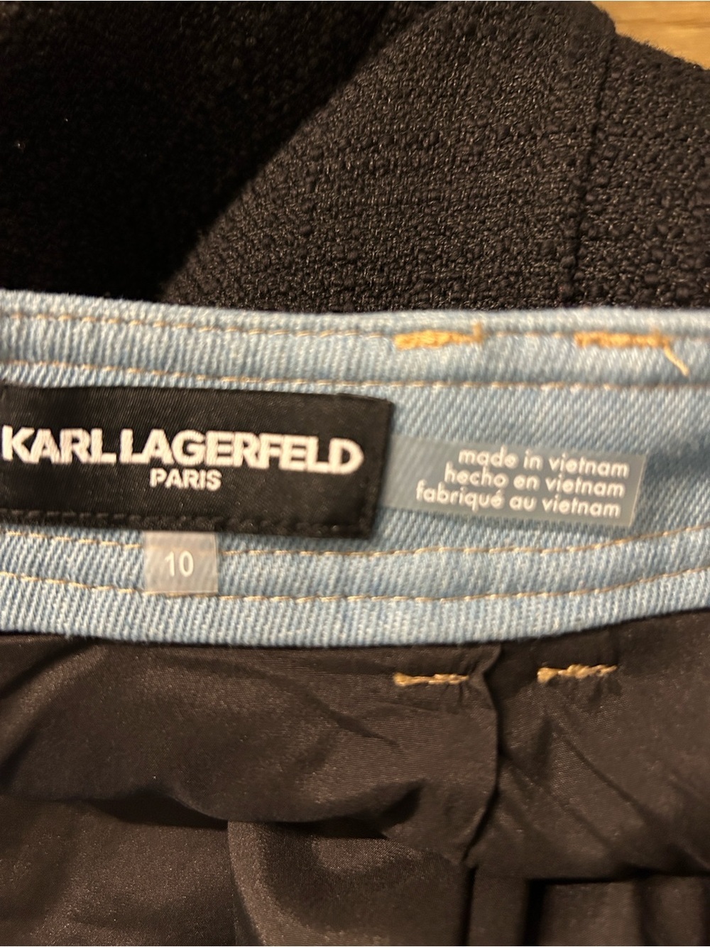 NWT, Women’s Blue Tweed Denim mini skirt, size 10, Karl Lagerfeld - Picture 10 of 10